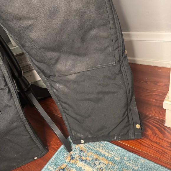 Carhartt Lined Zip Front Cargo Bib Overalls Size 42x30 Black - Picture 5 of 16